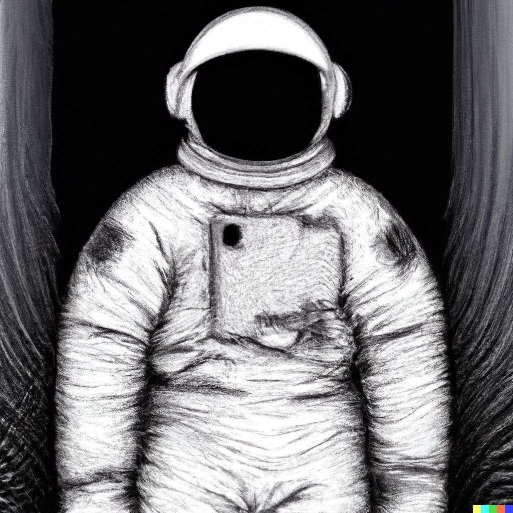 an astronaut, digital art, op art